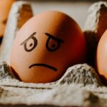 anxious face drawn onto an egg